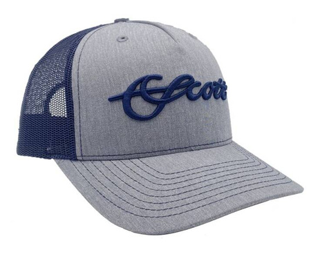 Scott Navy Blue Mesh Hat with Grey Scott Script