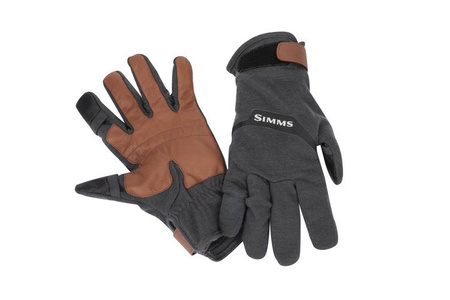 Simms LW Wool Tech Glove Carbon - rękawice wędkarskie z wełny merynosów