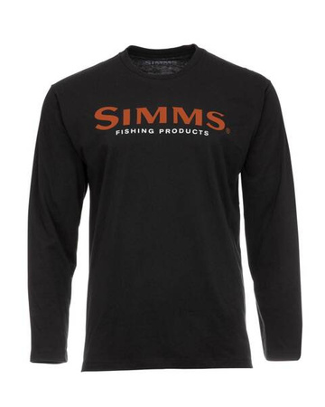 Simms Logo Shirt LS Black - koszulka wędkarska