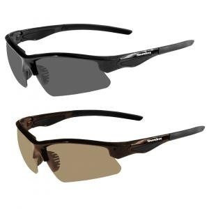 Snowbee CLASSIC WRAP-AROUND OPEN FRAME SUNGLASSES BROWN/AMBER LENS