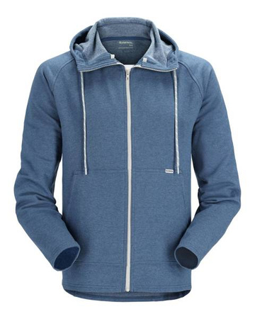 Simms Vermilion Full Zip Hoody Navy Heather - bluza z kapturem bawełniana