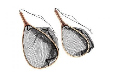 Snowbee NEW WOODEN FRAME TROUT NET WITH RUBBER MESH - FRAME 35 x 23 cms