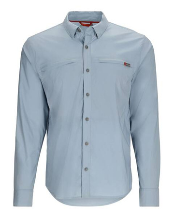 Simms BugStopper Shirt Plaid Steel Blue L