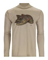 Simms Tech Hoody - Artist Series Stone/Brown Trout XXL