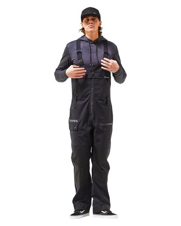Simms CX Bib Black - wodoodporne spodnie wędkarskie typu ogrodniczki