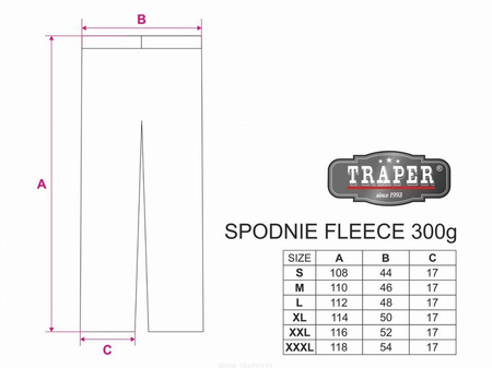 Traper Spodnie Fleece 300g M