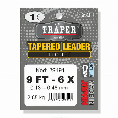 Traper Trapered Leader Trout 9ft