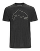 Simms Trout Outline T-Shirt Charcoal Heather 3XL