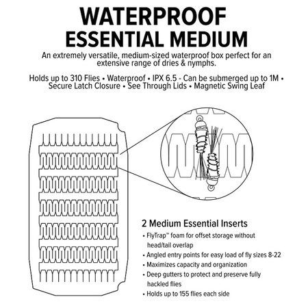 Umpqua UPG Foam Essential Water Proof - Medium Grey - pudełko muchowe