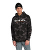 Simms Logo Hoody Woodland Camo Carbon - bluza wędkarska z kapturem