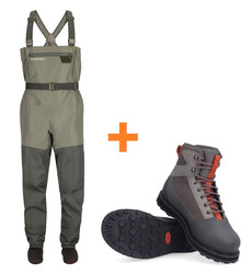 Simms Outfits Triubutary Stockingfoot Basalt + Tributary Boot Basalt Rubber