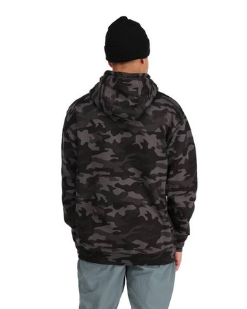 Simms Logo Hoody Woodland Camo Carbon - bluza wędkarska z kapturem