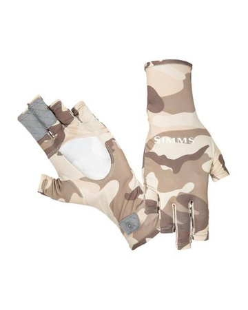 Simms Bugstopper Sunglove Woodland Camo Sandbar - rękawice z ochroną przed insektami i UV