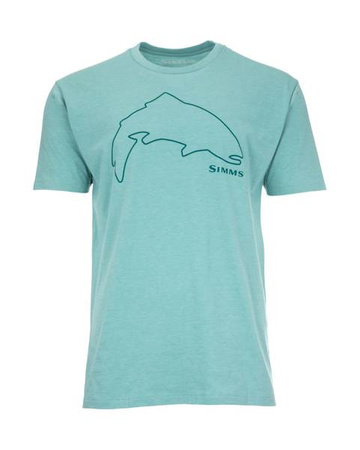 Simms Trout Outline T-Shirt Oil Blue Heather - koszulka wędkarska