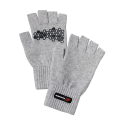 Scierra WOOL HALF FINGER GLOVE LIGHT GREY MELANGE - L