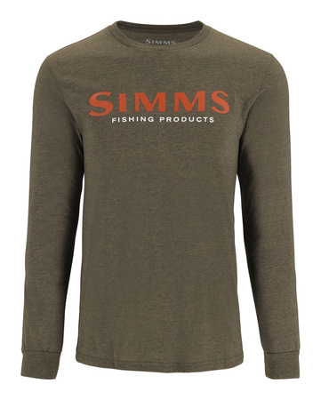 Simms Logo Shirt LS Loden Heather- bawełniana koszulka z długim rękawem