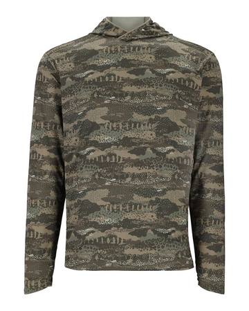 Simms BugStopper SolarFlex Hoody Shroud Loden - koszulka wędkarska z kapturem oraz ochroną przed insektami i UV