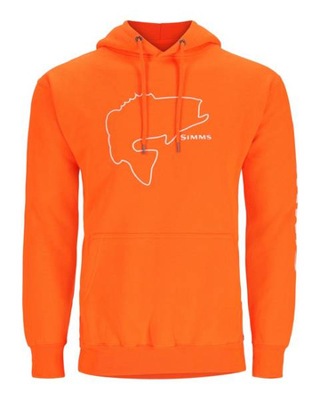 Simms Bass Outline Hoody Neon Orange - bluza wędkarska z kapturem