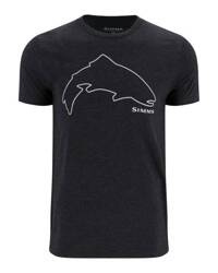 Simms Trout Outline T-Shirt Dark Gunmetal Heather M