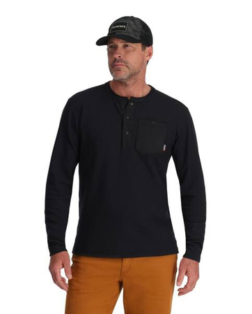 Simms Highline Henley Black - ciepła koszulka z długim rękawem