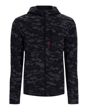 Simms CX Hoody - Full Zip Ghost Camo Black M