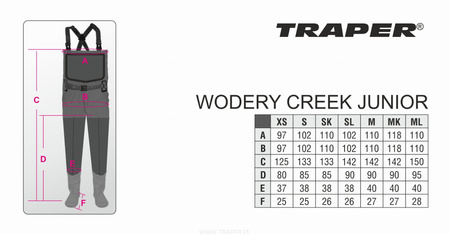 Traper Creek Junior - wodery wędkarskie dziecięce