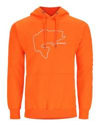 Simms Bass Outline Hoody Neon Orange - bluza wędkarska z kapturem