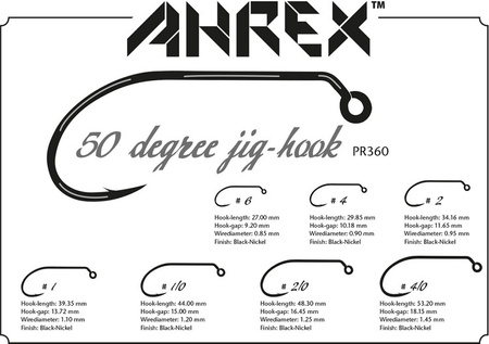 Ahrex PR360 - 50 Degree Jig Hook #2/0