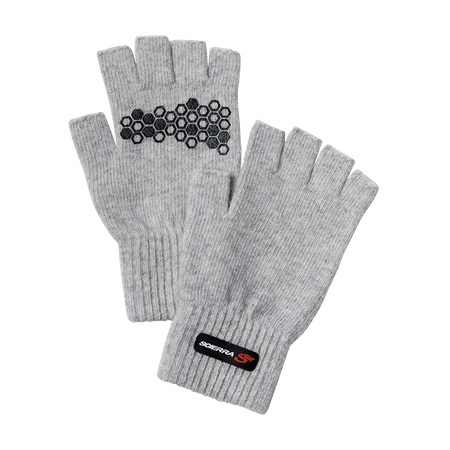 Scierra WOOL HALF FINGER GLOVE LIGHT GREY MELANGE - L