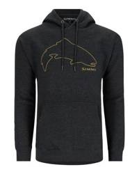 Simms Trout Outline Hoody Charcoal Heather 3XL