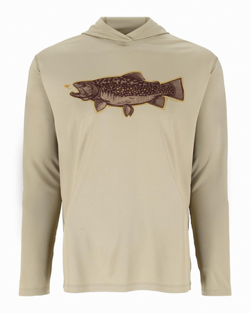 Simms Tech Hoody - Artist Series Stone Trout - koszulka wędkarska z kapturem i ochroną UV