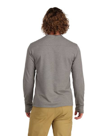 Simms Henry's Fork Crew Steel Heather - koszulka z bawełny organicznej