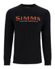 Simms Logo Shirt LS Jet Black - bawełniana koszulka z długim rękawem