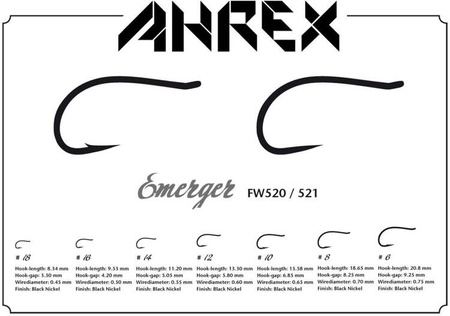  FW520 Emerger Hook Barbed #14