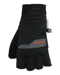 Simms Windstopper Half-Finger Glove Black - rękawice wędkarskie z odkrytymi palcami