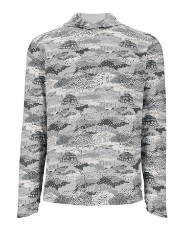 Simms BugStopper SolarFlex Hoody Shroud Sterling - koszulka wędkarska z kapturem oraz ochroną przed insektami i UV