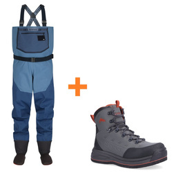 Simms Freestone Stockingfoot Midnight + Freestone Boot Gunmetal Felt