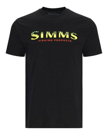 Simms Logo T-Shirt Black - Neon 