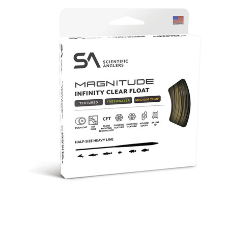 SA Magnitude Infinity Buckskin/10' Clear Tip - linka muchowa pływająca
