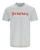 Simms Logo T-Shirt Grey Heather Crimson - koszulka wędkarska