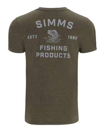 Simms Stacked Bass T-Shirt Military Heather - koszulka wędkarska