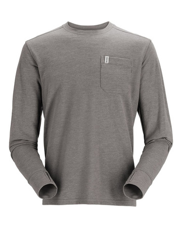 Simms Henry's Fork Crew Steel Heather - koszulka z bawełny organicznej