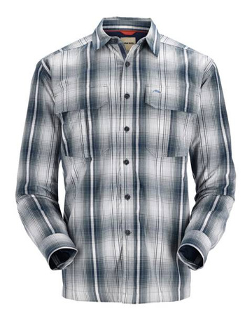Simms Coldweather Shirt Navy Sterling Plaid - koszula flanelowa z ochroną UV