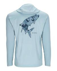 Simms Tech Hoody Artist Series Steel Blue/Tarpon - koszulka wędkarska z kapturem i ochroną przed UV