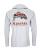 Simms Tech Hoody - Artist Series Trout Logo Flame/Sterling M