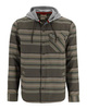 Simms Santee Flannel Hoody Hickory/Dolomite Blanket Stripe - koszula flanelowa kaputrem z bawełną organiczną