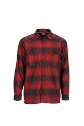 Simms Coldweather Shirt Auburn Red Buffalo Blur Plaid M