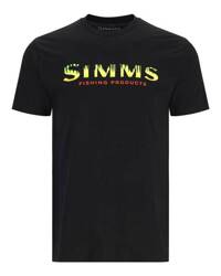 Simms Logo T-Shirt Black - Neon 3XL