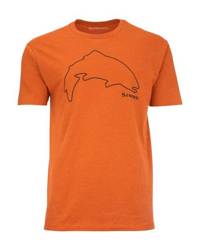 Simms Trout Outline T-Shirt Adobe Heather XXL