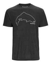 Simms Trout Outline T-Shirt Charcoal Heather 3XL